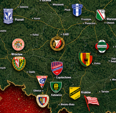 Mapa Ekstraklasy fot. Chat GPT